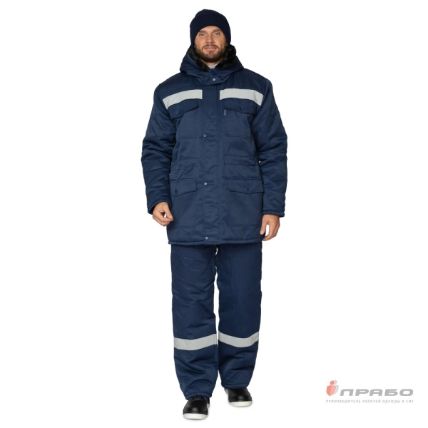 Костюм мужской утеплённый «Мастерок 2» синий (куртка и полукомбинезон). Артикул: Кос210. #REGION_MIN_PRICE# в г. Казань