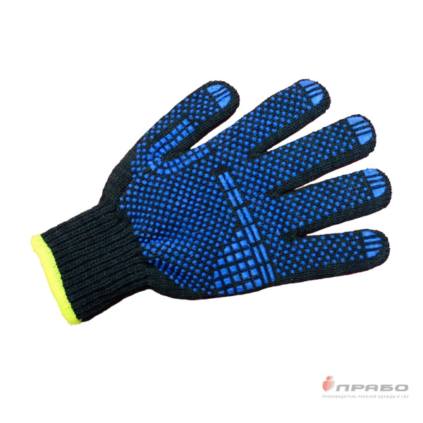 Перчатки двойные полушерстяные на хлопковой основе с ПВХ «Точка». Артикул: Пер172. #REGION_MIN_PRICE#