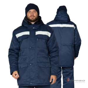 Костюм мужской утеплённый «Мастерок 2» синий (куртка и полукомбинезон). Артикул: Кос210. #REGION_MIN_PRICE# в г. Казань