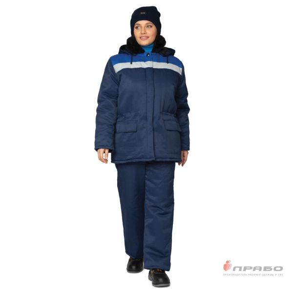 Костюм женский утеплённый «Стандарт СОП» синий/василёк (куртка и брюки). Артикул: Кос215ж. #REGION_MIN_PRICE# в г. Казань