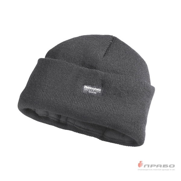Шапка зимняя «Тинсулейт» универсальная трикотажная с подкладкой из флиса серая. Артикул: Гол203. #REGION_MIN_PRICE# в г. Москва