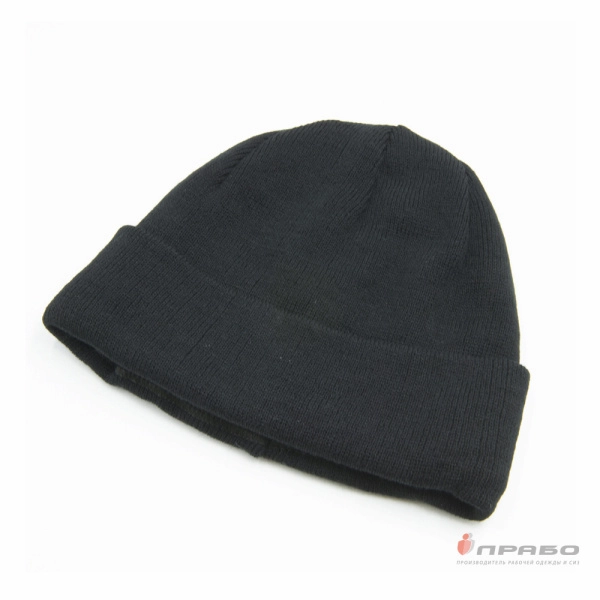 Шапка зимняя универсальная трикотажная на флисе чёрная. Артикул: Гол110. #REGION_MIN_PRICE# в г. Москва