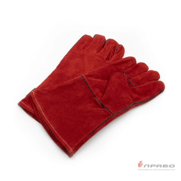 Краги спилковые пятипалые «Трек Кевлар» для сварщика. Артикул: Кр116. #REGION_MIN_PRICE#