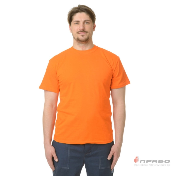 Футболка трикотажная оранжевая. Артикул: Трик107. #REGION_MIN_PRICE#