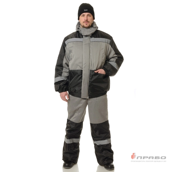 Костюм мужской утеплённый "Стайл" серый (куртка и полукомбинезон)