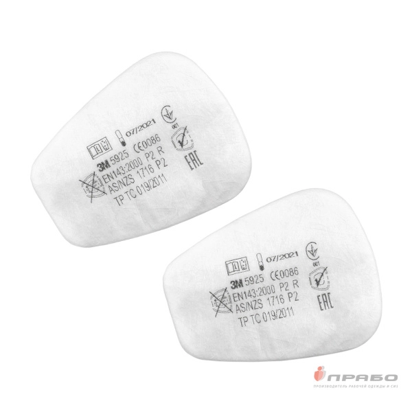 Фильтр противоаэрозольный 3M5925 класса защиты FFP2. Артикул: Фил108. #REGION_MIN_PRICE#