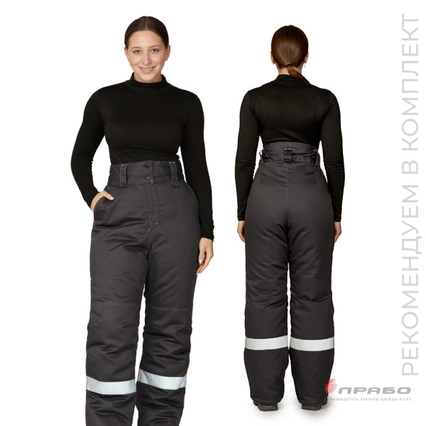 Брюки женские утеплённые «Бренд» тёмно-серые. Артикул: 11241. #REGION_MIN_PRICE# в г. Санкт-Петербург