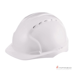 Каска защитная «Эталон» с храповиком из ударопрочного полипропилена с креплением для наушников белая. Артикул: Кас344. #REGION_MIN_PRICE#