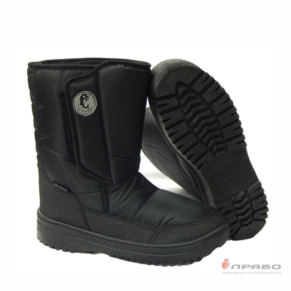 Сапоги мужские «Дутики» с подошвой ПВХ и верхом из плащевой ткани чёрные. Артикул: Комб111. #REGION_MIN_PRICE# в г. Уфа