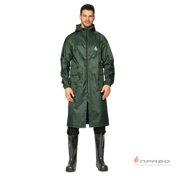 Плащ влагозащитный «Тайфун» нейлоновый с ПВХ-покрытием зелёный. Артикул: Вл305. #REGION_MIN_PRICE# в г. Уфа