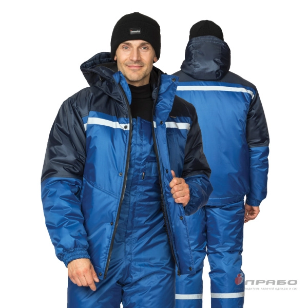 Костюм мужской утеплённый «Стимул-М» василёк/синий (куртка и полукомбинезон). Артикул: 9493. #REGION_MIN_PRICE# в г. Москва