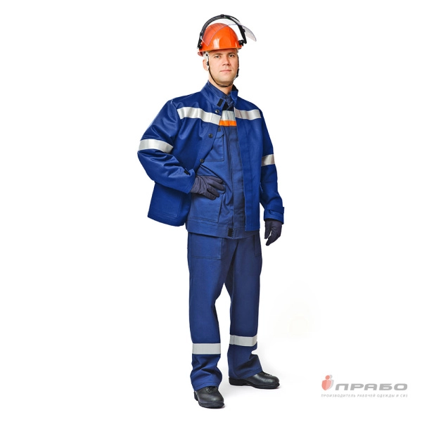 Костюм летний для защиты от электрической дуги «СП04-Л VI«I с уровнем защиты до 51 кал/см² тёмно-синий/оранжевый (куртка и брюки). Артикул: Кос198. #REGION_MIN_PRICE# в г. Екатеринбург