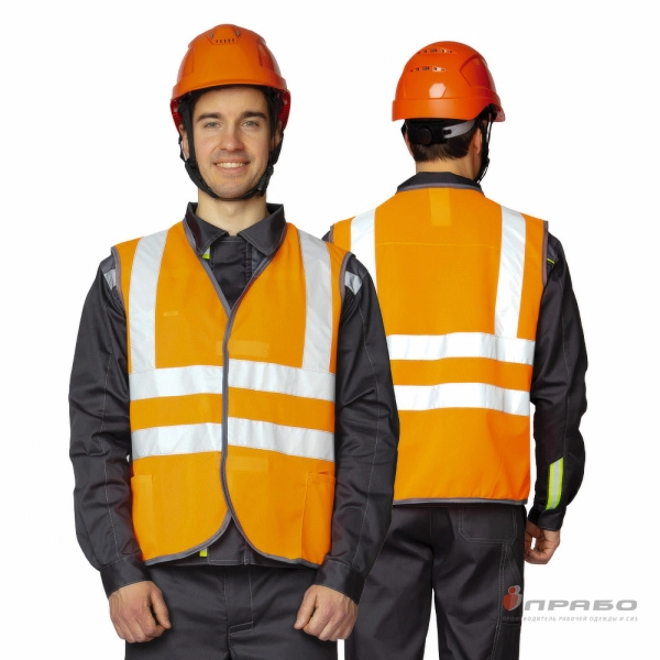 Жилет сигнальный «Спектр Лайт 3» оранжевый на липкой ленте. Артикул: Жил108. #REGION_MIN_PRICE# в г. Казань