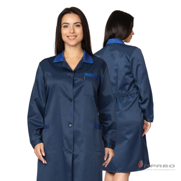 Халат рабочий женский «Технолог» синий/василёк. Артикул: Хал104. #REGION_MIN_PRICE# в г. Уфа