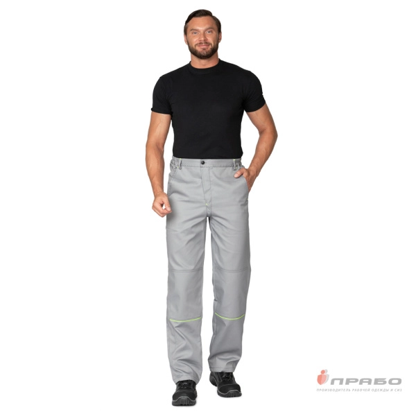 Брюки мужские «Эко-Босс» светло-серые/лимонные. Артикул: 10691. #REGION_MIN_PRICE# в г. Казань