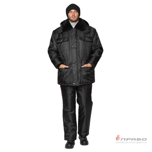 Куртка мужская утеплённая «Альфа» удлинённая чёрная. Артикул: 10355. #REGION_MIN_PRICE# в г. Уфа