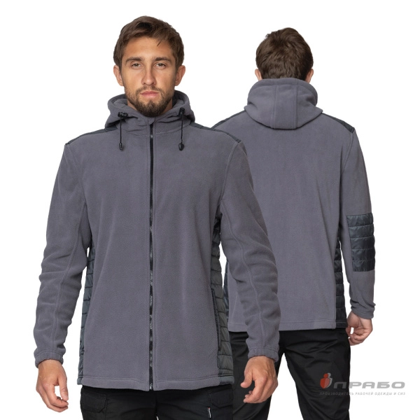 Куртка «Кеми» флисовая с капюшоном тёмно-серая. Артикул: 10021. #REGION_MIN_PRICE#