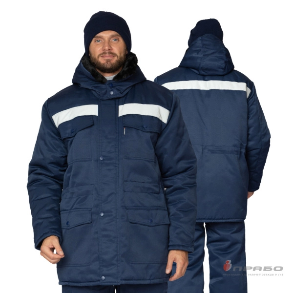 Костюм мужской утеплённый «Мастерок 2» синий (куртка и полукомбинезон). Артикул: Кос210. #REGION_MIN_PRICE# в г. Казань