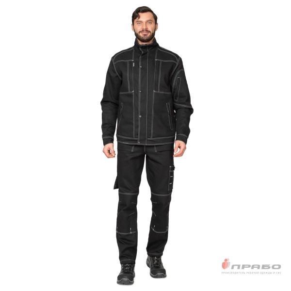 Костюм мужской «Викинг 2021» чёрный (куртка и брюки). Артикул: 09374. #REGION_MIN_PRICE# в г. Казань