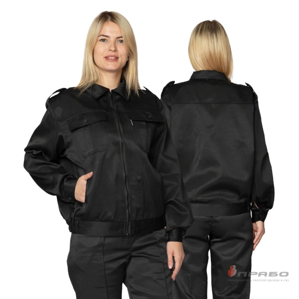 Костюм женский «Альфа» чёрный для сотрудниц охранных предприятий (куртка и брюки). Артикул: Охр102ж. #REGION_MIN_PRICE# в г. Москва