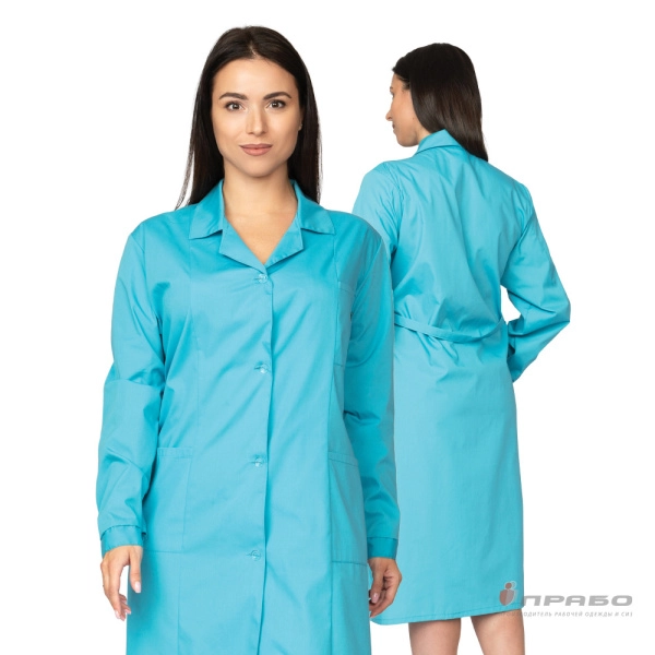 Халат женский "Стандарт" с рельефами морская волна