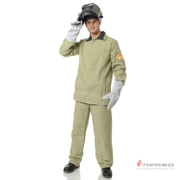 Костюм сварщика брезентовый хаки 1 класса защиты (куртка и брюки). Артикул: Теп106. #REGION_MIN_PRICE# в г. Москва