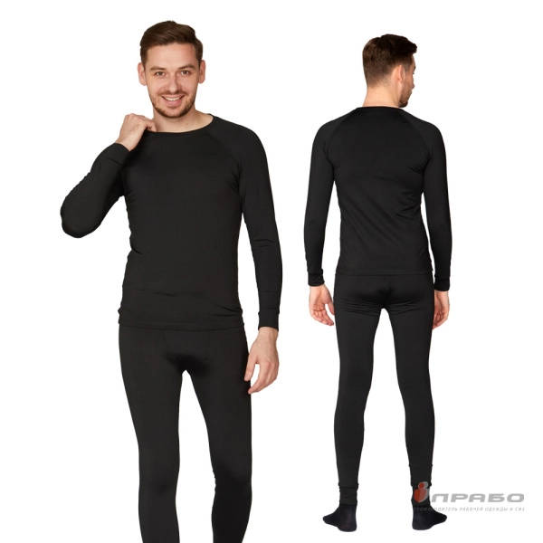Термобельё мужское из полиэстера чёрное (кальсоны), 200 г/м². Артикул: 11310. #REGION_MIN_PRICE#