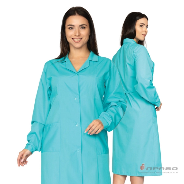 Халат женский "Стандарт" с рельефами бирюзовый
