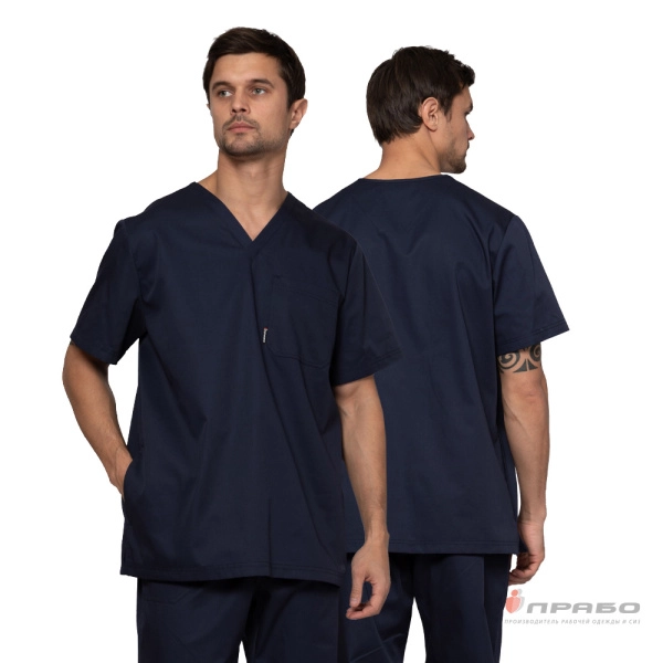 Костюм мужской «Хирург» тёмно-синий (блузон и брюки). Артикул: М1109214-01. #REGION_MIN_PRICE# в г. Москва