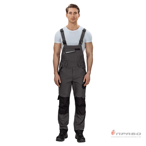 Полукомбинезон мужской «Сюрвейер» тёмно-серый/чёрный. Артикул: 10653. #REGION_MIN_PRICE# в г. Москва