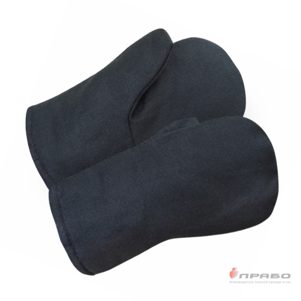 Рукавицы хлопчатобумажные из диагонали утеплённые ватином чёрные. Артикул: Рук112. #REGION_MIN_PRICE#