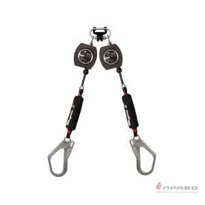 Двухплечевое средство защиты втягивающего типа «НВ-02 трос» с карабином «Стальной Монтажный». Артикул: vpro HB02C duo 0051. #REGION_MIN_PRICE#