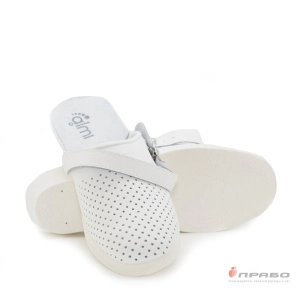 Сабо кожаные женские с подошвой ПВХ белые (натуральная кожа). Артикул: Кож132Б. #REGION_MIN_PRICE# в г. Москва