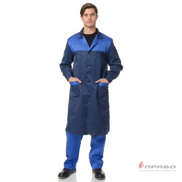 Халат рабочий мужской «Технолог» синий. Артикул: Хал103. #REGION_MIN_PRICE# в г. Казань