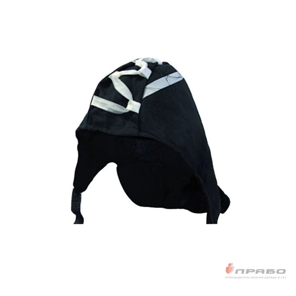 Подшлемник ватный с шнуровкой на затылочной части чёрный. Артикул: Гол204. #REGION_MIN_PRICE# в г. Москва