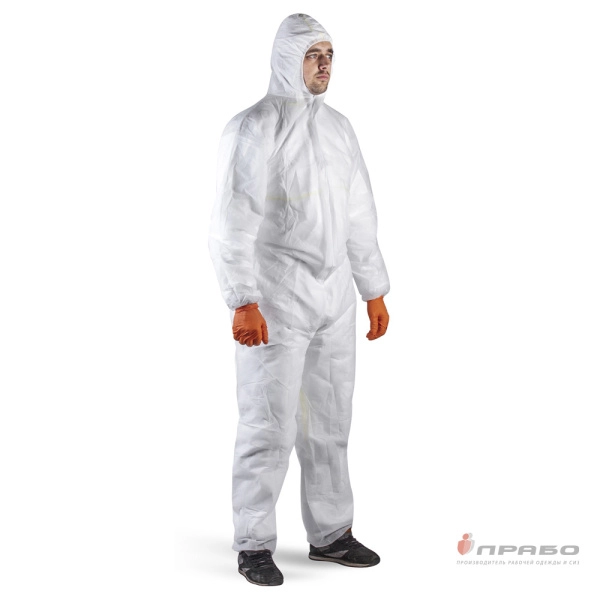 Комбинезон одноразовый защитный JPC100 белый с капюшоном (спанбонд). Артикул: 9424. #REGION_MIN_PRICE# в г. Москва