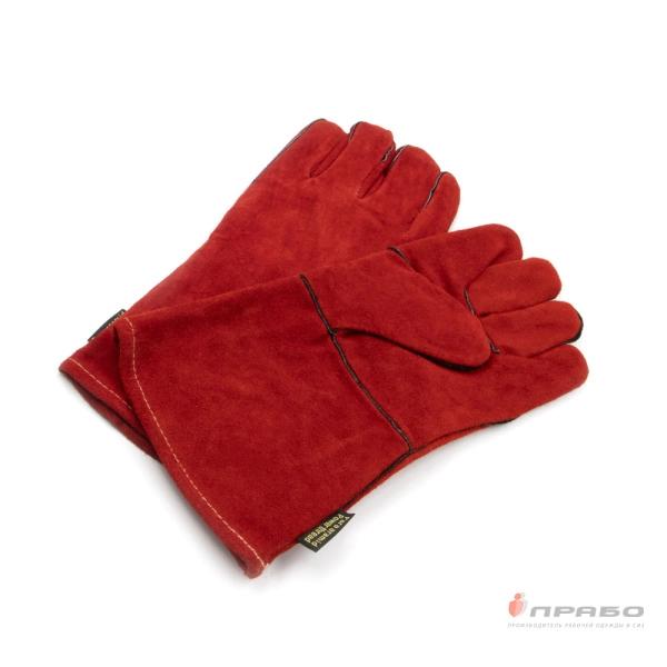 Краги спилковые пятипалые «Трек» Эконом. Артикул: 11417. #REGION_MIN_PRICE#