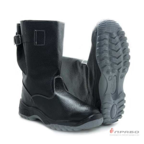 Сапоги кожаные "Викинг" с подошвой ПУ/ТПУ и МП чёрные