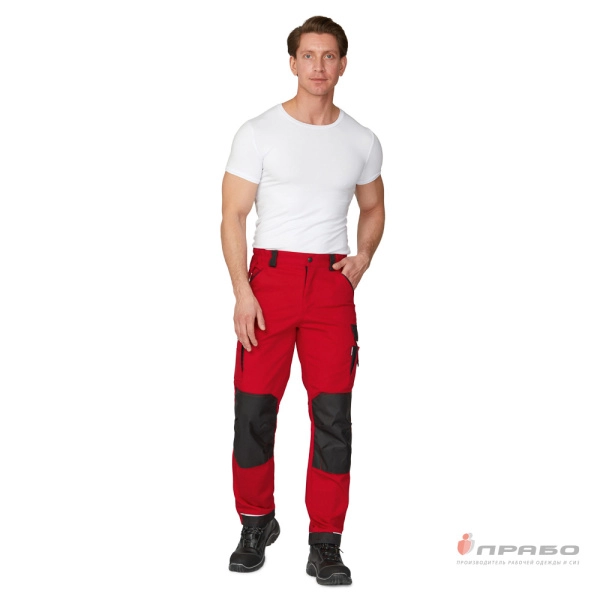 Брюки мужские «Сюрвейер» красный/чёрный. Артикул: 10652. #REGION_MIN_PRICE# в г. Новосибирск