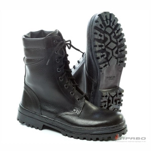 Ботинки хромовые «ОМОН» на подошве ТЭП чёрные (искусственный мех). Артикул: Кож217. #REGION_MIN_PRICE# в г. Москва