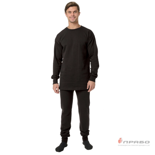 Белье утеплённое трикотажное чёрное, 200 г/м² (фуфайка). Артикул: Трик207. #REGION_MIN_PRICE#