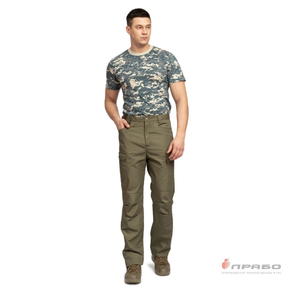 Артикул: Бр019. Наименование: Брюки мужские «Камелот» из ткани рип-стоп хаки. Сезонность: лето. Ценовой сегмент: . #REGION_MIN_PRICE# в Новосибирске. Заказ на PRABO.РУ