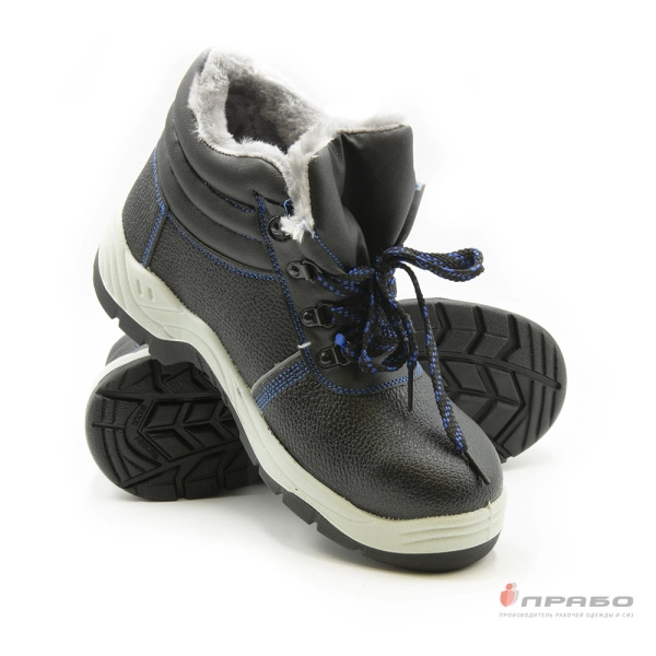 Ботинки рабочие утеплённые SJ7088-S-W с подошвой ПУ/ТПУ, МП и МС (иск.мех) чёрный/синий. Артикул: 9849. #REGION_MIN_PRICE# в г. Москва