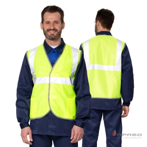 Жилет сигнальный «Спектр Лайт 2» лимонный с застёжкой на ленте велькро. Артикул: Жил107. #REGION_MIN_PRICE# в г. Москва