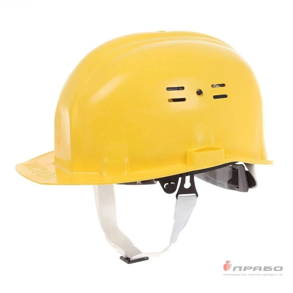 Каска защитная строительная из ударопрочного пластика с креплением для наушников жёлтая