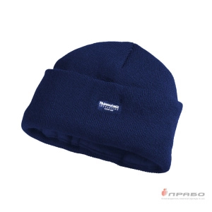 Шапка зимняя «Тинсулейт» универсальная трикотажная с подкладкой из флиса синяя. Артикул: Гол203. #REGION_MIN_PRICE# в г. Уфа