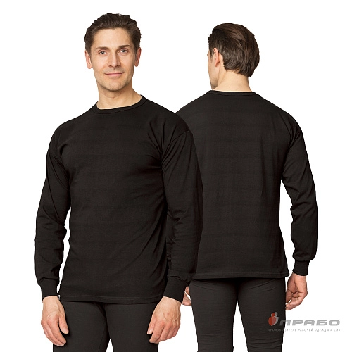 Белье трикотажное чёрное, 140 г/м² (фуфайка и кальсоны). Артикул: Трик202.  1