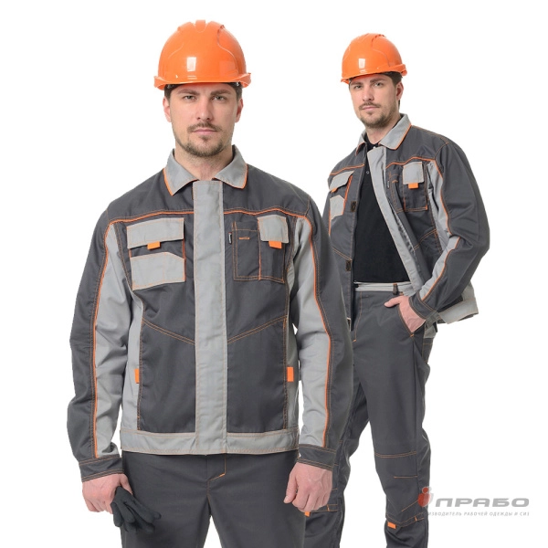 Куртка мужская "Бренд" тёмно-серая/cветло-серая