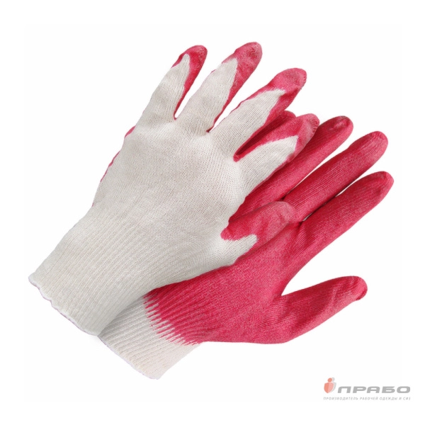 Перчатки хлопчатобумажные с одинарным латексным обливом (13 класс). Артикул: Пер126. #REGION_MIN_PRICE#