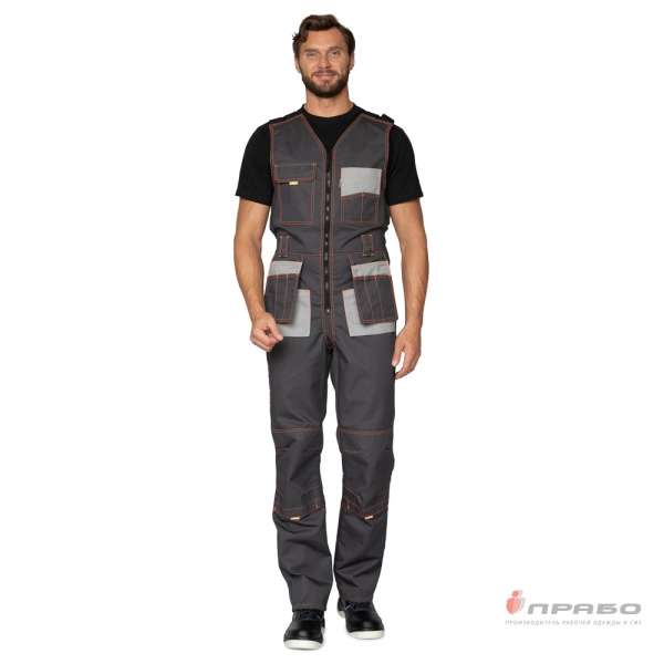 Полукомбинезон мужской «Бренд» серый/серый. Артикул: Пол101. #REGION_MIN_PRICE# в г. Санкт-Петербург